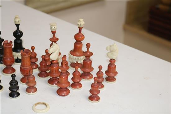 A French ivory hardwood chess set